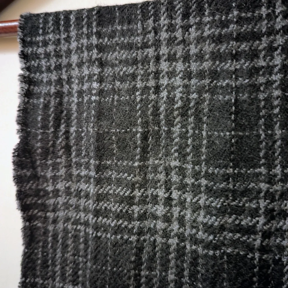 John Varvatos Black Plaid Scarf
